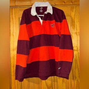 Men’s Virginia Tech Hokies long sleeve rugby shirt, 100% cotton